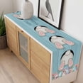 thumbnail image 4 of Easter Bunny Table Runner - 48 Inch Long, Kitchen Dining Table Runner Dresser Scarves, Colorful Eggs Cute Rabbit Blue Country Wooden Farmhouse Decor for Coffee Tables Wedding Party Banquet, 4 of 8