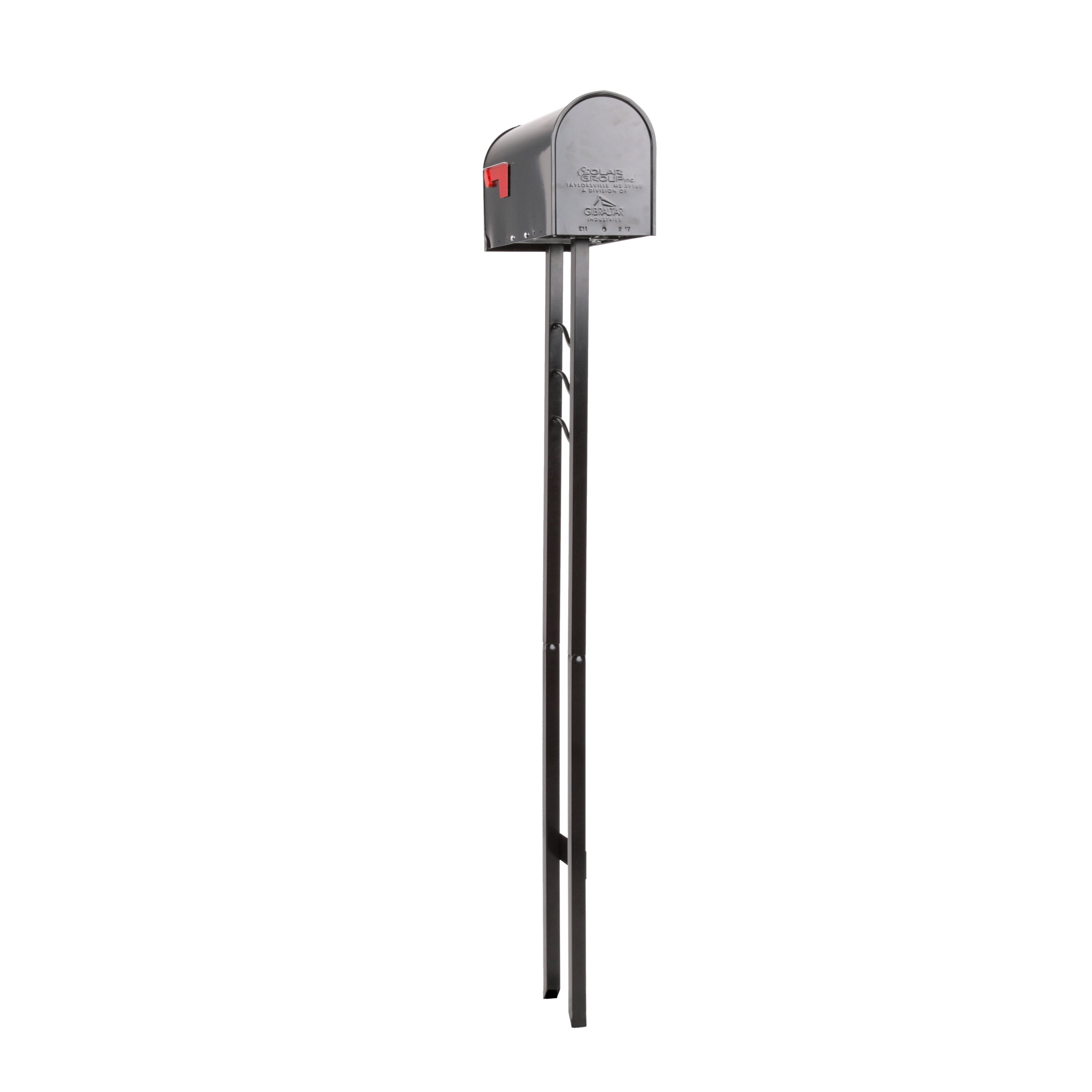 Gibraltar Mailboxes Mailbox-To-Go All-in-One, Medium, Steel Mailbox & Post Combo, Black, MC11KIT0B