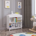 thumbnail image 3 of UTEX Kids Bookshelf, Wooden Children's Bookcases with Storage, Playhouse Book Shelves Dollhouse Bookcase for Boys and Girls, White, 3 of 8