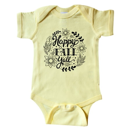

Inktastic Happy Fall Y all with Wreath Leaves and Laurels Gift Baby Boy or Baby Girl Bodysuit
