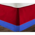 thumbnail image 3 of D.N.G. BEDDINGS 1 Piece Split Corner Two Tone Tailored Bed Skirt, Queen Size 6 Inch Deep Pocket, 800 Thread Count, 100% Egyptian Cotton, Solid Red/Royal Blue Color., 3 of 3
