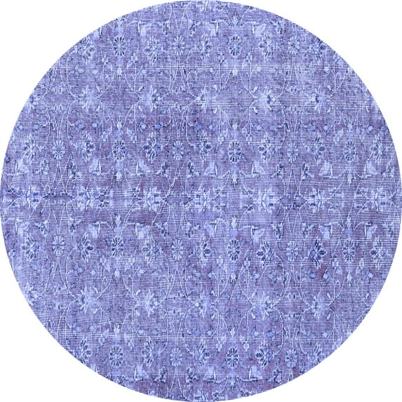 Ahgly Company Indoor Round Persian Blue Traditional Area Rugs, 4' Round