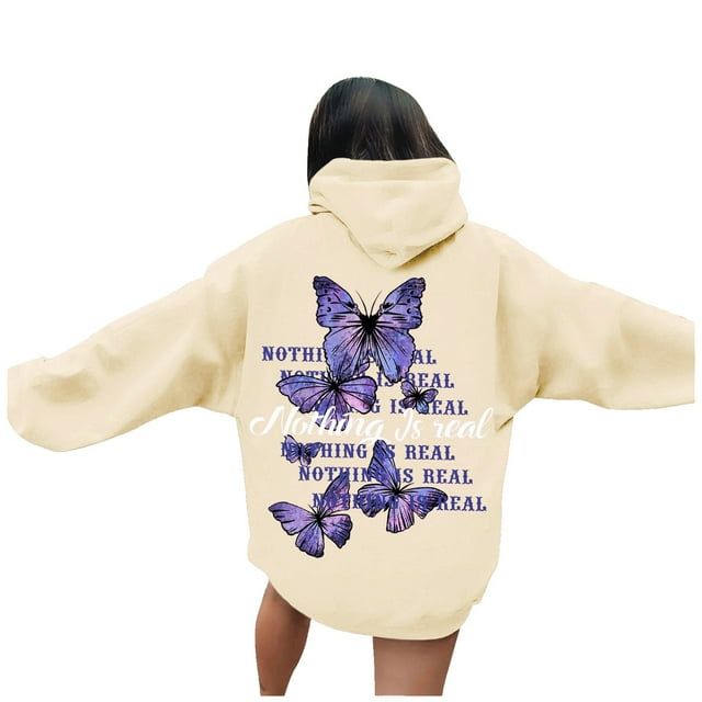 Chandail à Capuche Imprimé Lettre Mode Femme Manches Longues Décontracté Sportif Confortable