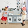 thumbnail image 2 of Costway Pretend Play Kitchen Wooden Toy Set for Kids w/ Realistic Light & Sound, 2 of 11