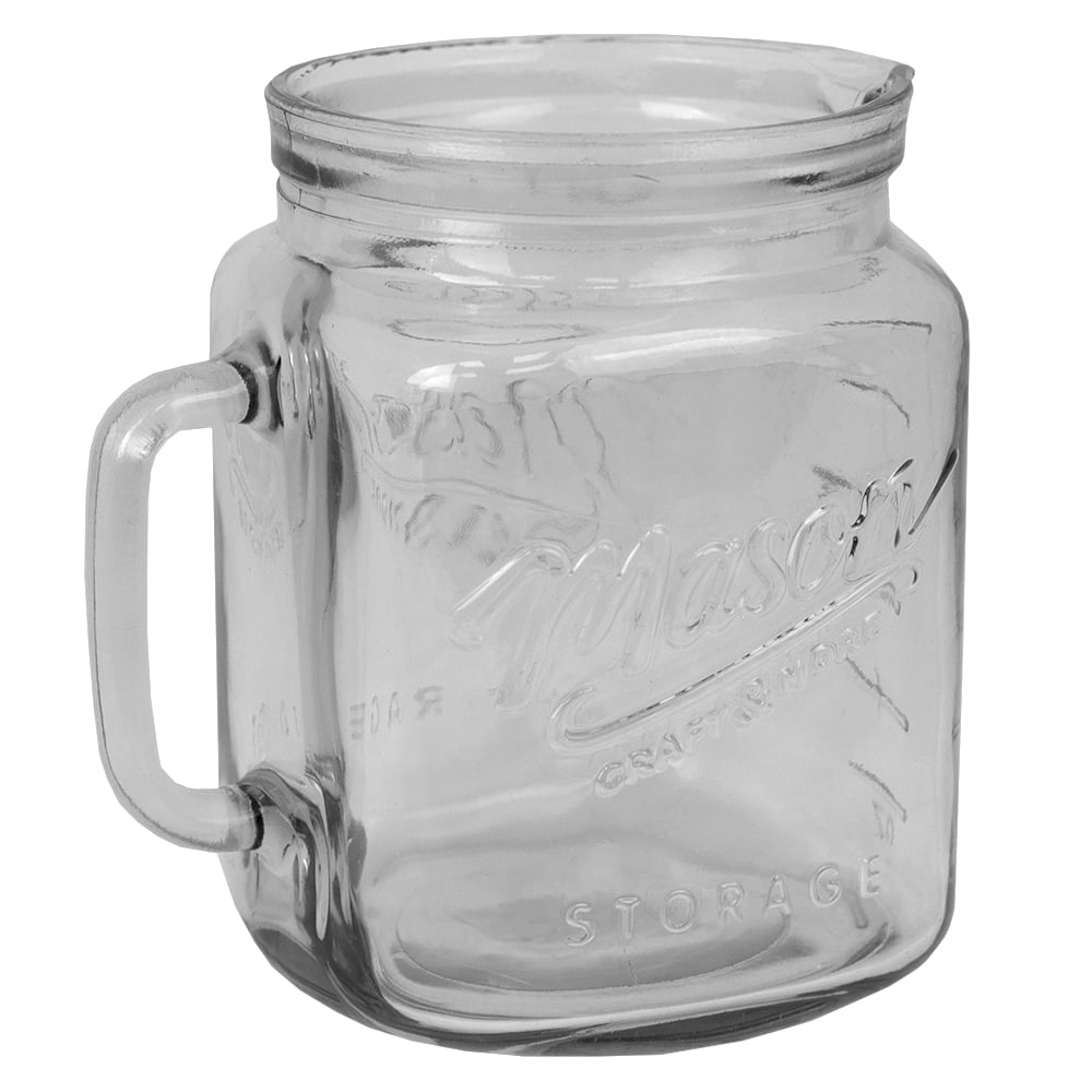 Home Basics 67.7 oz Glass Mason Jar Pitcher with Measurement Markings