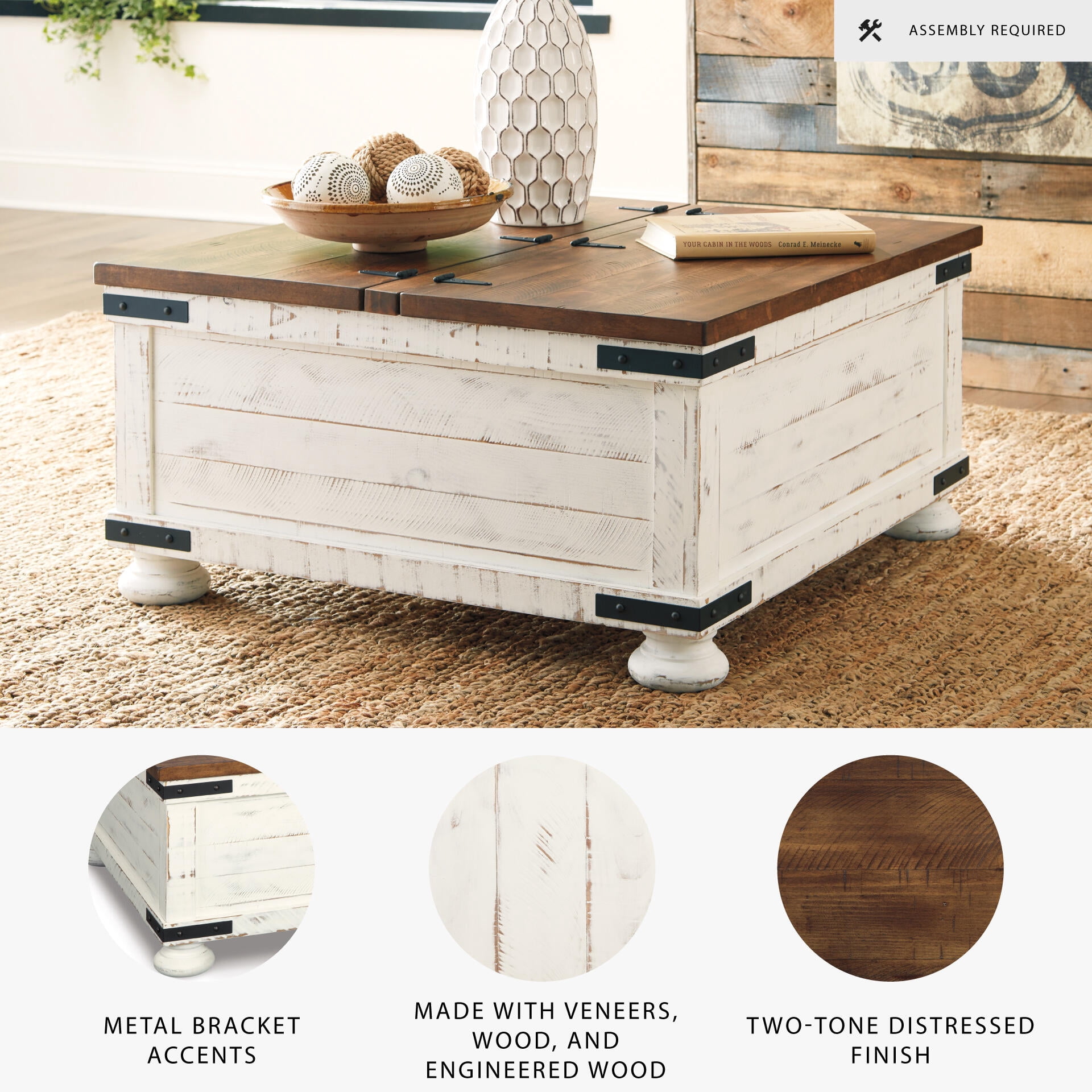 Signature Design by Ashley Casual Wystfield Coffee Table  White/Brown