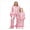 Pink Mom, variant on Mommy and Me Matching Pajamas Bow Santa Print Button Down Long Sleeve Lapel Feather Trim Tops Pants