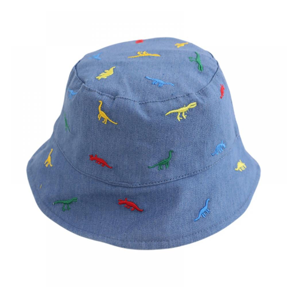 Bucket Hat Sun Childrens Boys Girls Baby Dinosaurs Dino Kids Cap Summer 