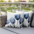 thumbnail image 4 of Spring Blue Pillow Covers 2 Pack Flowers X-ray Image of Tulips Floral Pillowcase Waterproof Outdoor Throw Pillow Cover for Patio Garden Square Cushion 24”x24”, 4 of 9