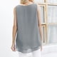 thumbnail image 4 of Camiseta de verano sin mangas con cuello redondo de doble capa de gasa para mujer, 4 of 6