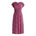 thumbnail image 4 of Time and Tru Women's and Women's Plus Smocked Waist Midi Dress with Short Sleeves, Sizes XS-4X, 4 of 4