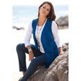 thumbnail image 4 of Roaman's Women's Plus Size Drop Needle Vest Lightweight Sweater Knit, 4 of 4