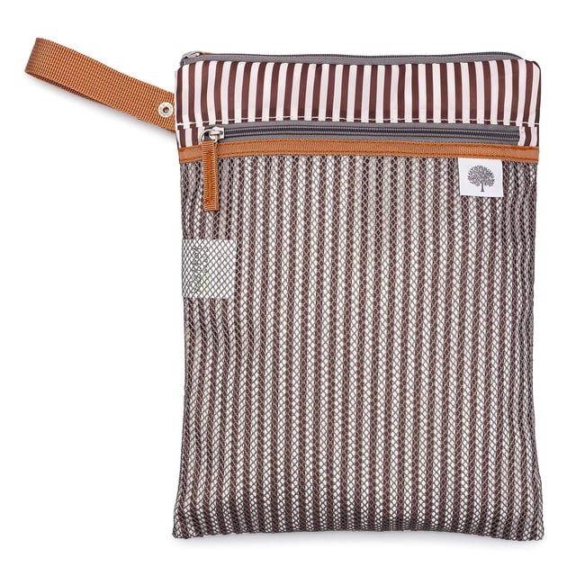 Parker Bolsa seca húmeda para pañales de tela para bebé, accesorio impermeable reutilizable para pañales con organizador de malla y bolsillo con cremallera para ropa, pañales, toallitas y trajes de ba