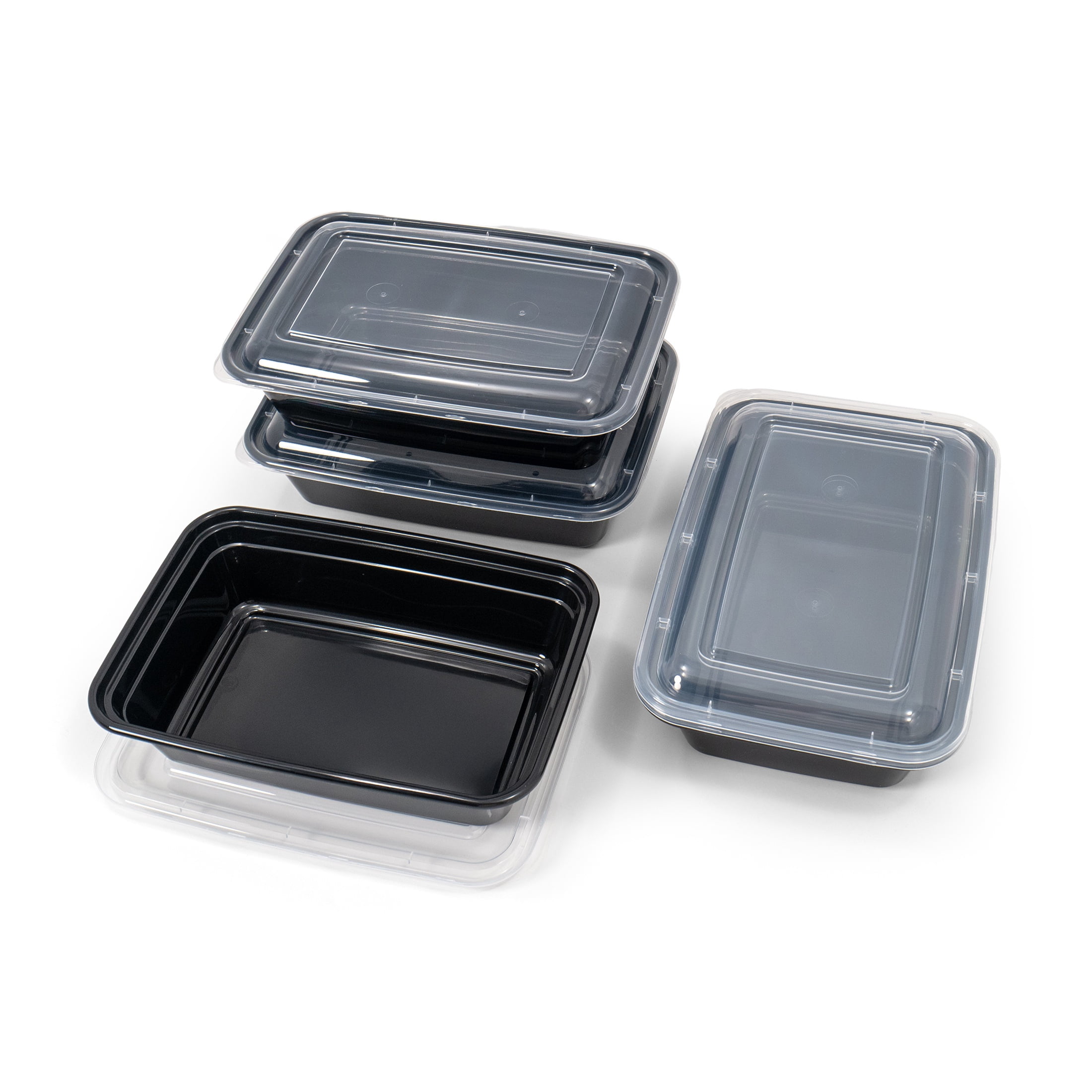 (2 pack) Mainstays 10-Piece (5 Containers + 5 Lids) Single Compartment Meal Prep, BPA-Free, Leak-Resistant, Microwave and Dishwasher Safe