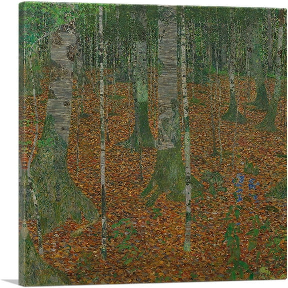 ARTCANVAS Birch Forest 1903 Canvas Art Print by Gustav Klimt - Size: 18" x 18" (0.75" Deep)