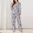 thumbnail image 2 of Picia I Love USA Pattern Women’s Long-Sleeve Sleepwear Set - Soft 2-Piece Loungewear with Pockets, Comfy PJs for Relaxing Nights-Medium, 2 of 7