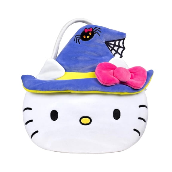 Jazwares Hello Kitty Girl's Plush Halloween Treat Pail Halloween Costume Accessories - White