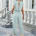 thumbnail image 4 of Kmdttou Womens Sweatshirt for Women's Sleeveless Loose Overalls Rompers Linen Wide Leg Jumpsuits on Clearance!, 4 of 5