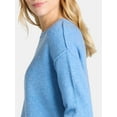 thumbnail image 4 of Time and Tru Women’s Crewneck Pullover Sweater with Long Sleeves, Midweight, Sizes XS-XXXL, 4 of 5