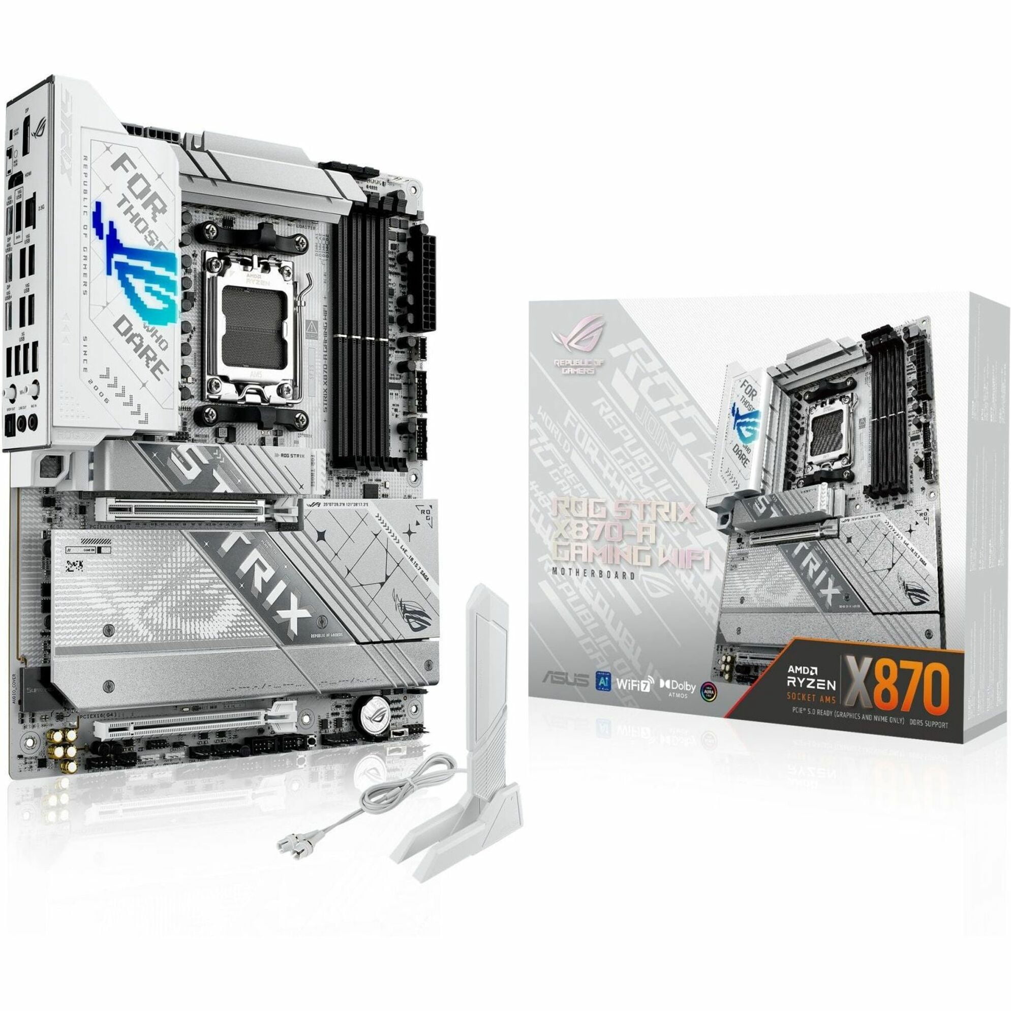 Asus ROG Strix X870-A GAMING WIFI Gaming Desktop Motherboard - AMD X870 Chipset - Socket AM5 - ATX (rogstrixx870-agamingwifi)