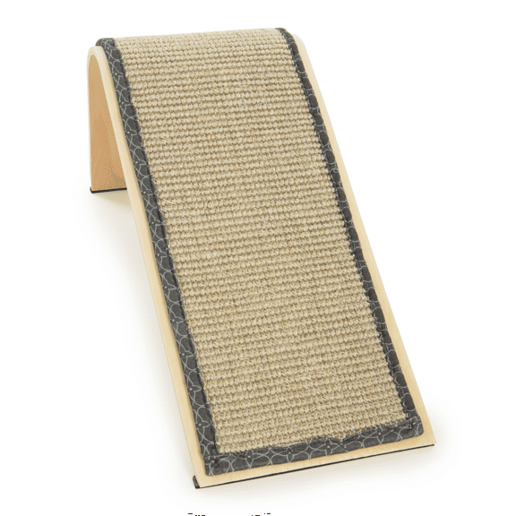 SmartyKat Sisal Angle Ramp Cat Scratcher for Indoor Cats & Kittens, Durable Sisal & Wood Scratching Pad, Includes Catnip, Gray/Taupe