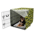 thumbnail image 2 of Animals Dog Crate Cover, Print of Dotted Birds Motifs Hand Drawing Style Beaks and Wings, Easy to Use Pet Kennel Cover for Dogs, 35" x 23" x 27", Mustard and Dark Reseda Green, by Ambesonne, 2 of 6