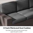thumbnail image 3 of Outdoor Patio Furniture Set 6 Pieces Sectional Conversation Sofa Set Brown Rattan Sofa Set with Coffee Table, 3 of 7