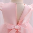thumbnail image 6 of Jalioing Puffy Dress for 0-3 Years Infant Baby Girl Lace Bow Mesh Dresses Summer Cute Layered Skirt (0-6 Months, Pink), 6 of 9
