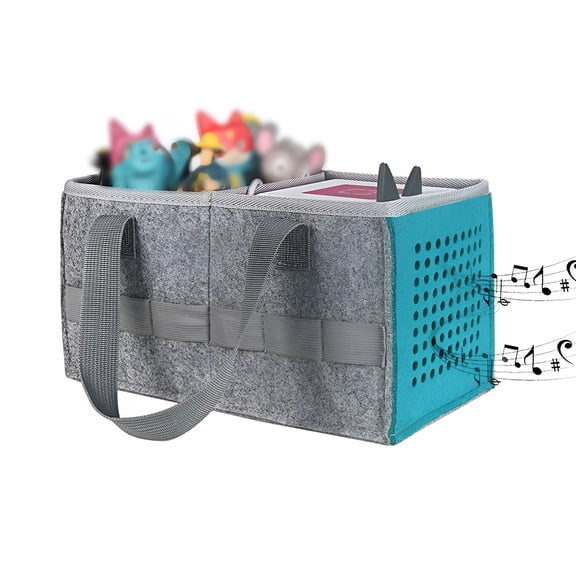 GASTROPOD Portable Carrying Bag for Toniebox and Figurines, Soft Wool Folding Travel Case for Musical Toy Accessories and Audio Characters Storage Organizer