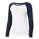 thumbnail image 5 of Top de manga larga slim fit con bloques de color para mujer: ligeramente corto, camisas informales elásticas de mezcla de poliéster, 5 of 5