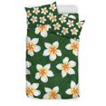 thumbnail image 1 of White Plumeria Pattern Print Design Pm020 Bedding Set, 1 of 5