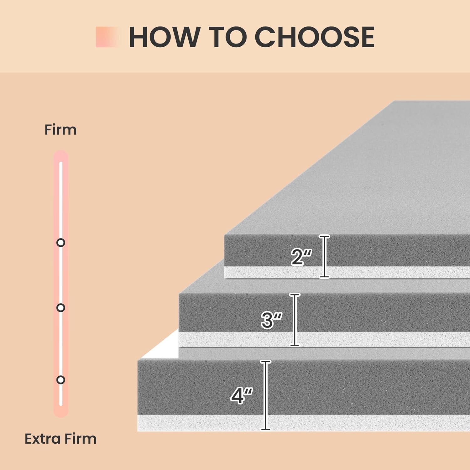 2/3/4 in mattress with memory foam, bring you a comfortable sleep, suitable for many scenarios-Twin Size