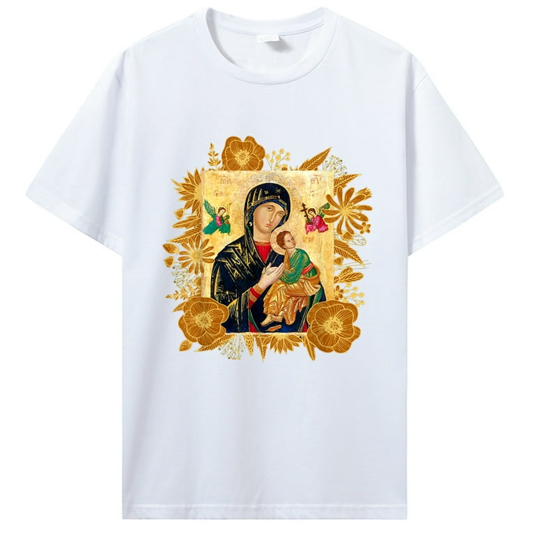Our Lady Of Perpetual Help Virgin Mary Catholic Icon T-Shirt Our Lady Of Perpetual Help Virgin Mary Catholic Icon T-Shirt
