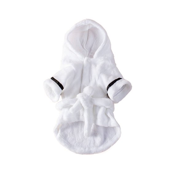 GASTROPOD Dog Clothes,Pet Robe Dog Jacket,Soft Comfortable Dog Accessories,White,S