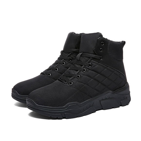 Men Lace Up High Top Winter Warm Shoes Casual Breathable Ankle Boots for Outdoor