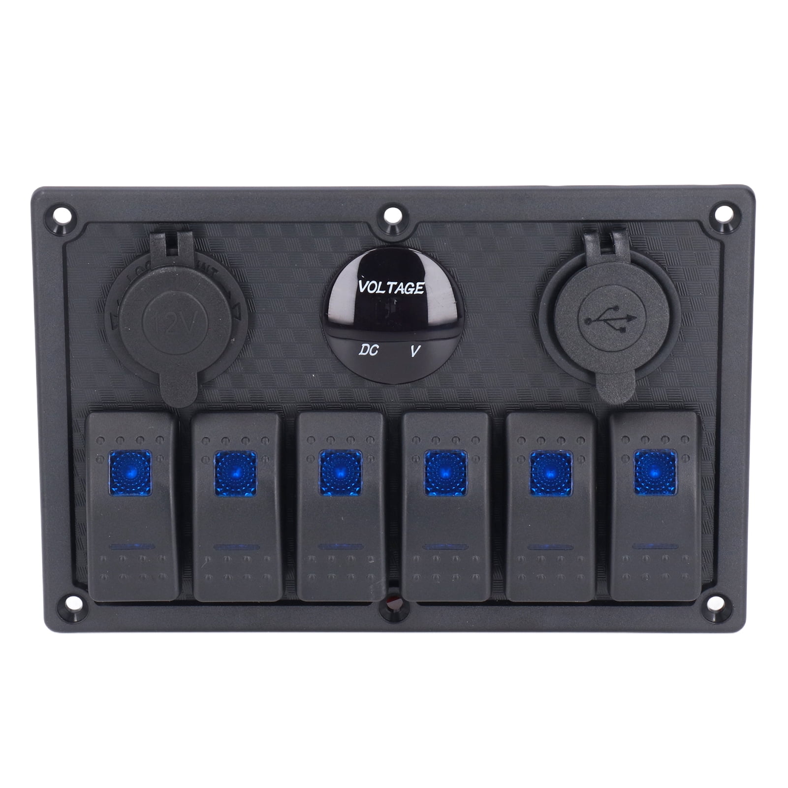 Panel de interruptores curvado resistente al agua 6P | Fabricante de paneles de interruptores basculantes marinos, fusibles, interruptores de circuito | YIS Marine