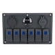 thumbnail image 2 of VOBOR 6 Gang Rocker Switch Panel LED Voltímetro Digital IP65 Puertos USB para 12V-24V Coche Motocicleta Yate Barco Reemplazo automotriz, 2 of 14