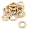 thumbnail image 1 of Rdeghly Craft Wooden Ring, DIY Craft Ring ,20Pcs Natural Unfinished Wood Rings Wooden Round DIY Craft Jewelry Making Accessory New, 1 of 8