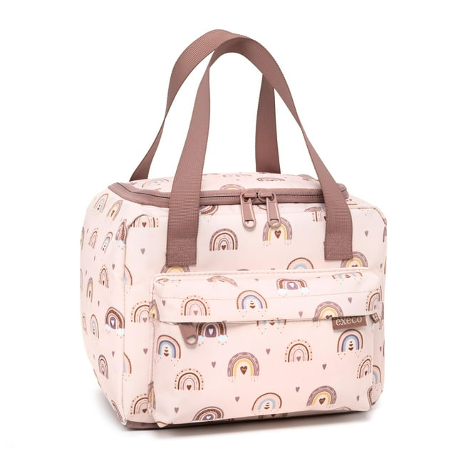 EXECO Boîte à Lunch Thermique Isolée Lavable Réutilisable Étanche 9L Durable Portable avec 2 Compartiments pour Enfants d'École Préscolaire et Primaire, Fabriquée à Partir de Bouteilles Recyclées - Collection Arc-en-Ciel