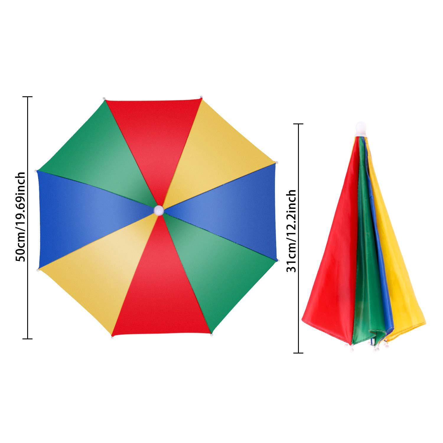 Chapeau Parapluie - Arc-en-ciel Réglable Avec Bandeau élastique - Pour Pêche, Plage, Camping Et Activités Extérieures