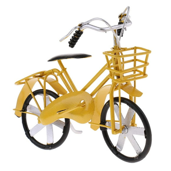 segolike 1x Modèle de Vélo Artificiel Vintage Jaune pour Bricolage Artistique à la Maison