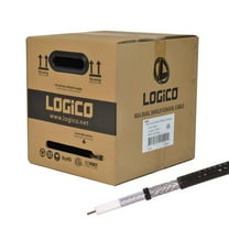 RG6 Dual Shield 18 AWG Satellite TV Black 1000' Feet ft Coaxial Coax Cable Wire