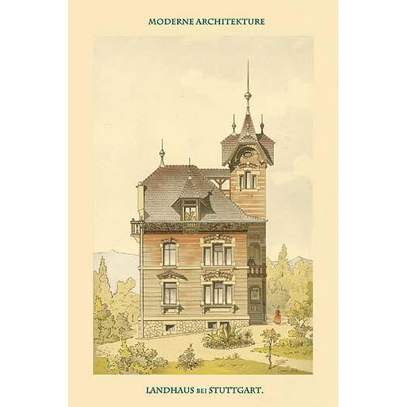 Country Home Near Stuttgart, Germany-Fine Art Canvas Print (20" x 30")