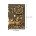 thumbnail image 3 of Wovilon Leather Writing Journal Vintage Notebook (Gold), Embossed Train Daily Notepad Diary With Lined Page, Cool Journal Gift For Women Men To Write In, 3 of 7