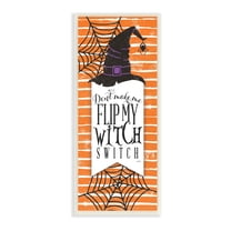 Witch Switch Funny Phrase Striped Orange Spider Webs Holiday Graphic Art Unframed Art Print Wall Art