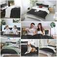 thumbnail image 5 of Black Gradient 4 Piece Duvet Cover Set Full Size Watercolor Abstract Black Gradient Water Ripples Soft Bedding Set Comforter Cover, 1 Duvet Cover 1 Flat Sheets and 2 Pillowcases, 5 of 9