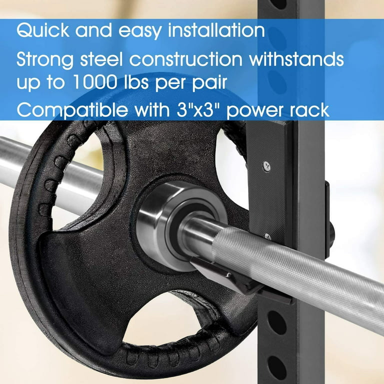 Yes4all Power Rack Attachment - J-Hook Barbell Fit 2x2 or J-Hook Barbell Fit 3x3 in Square Tube