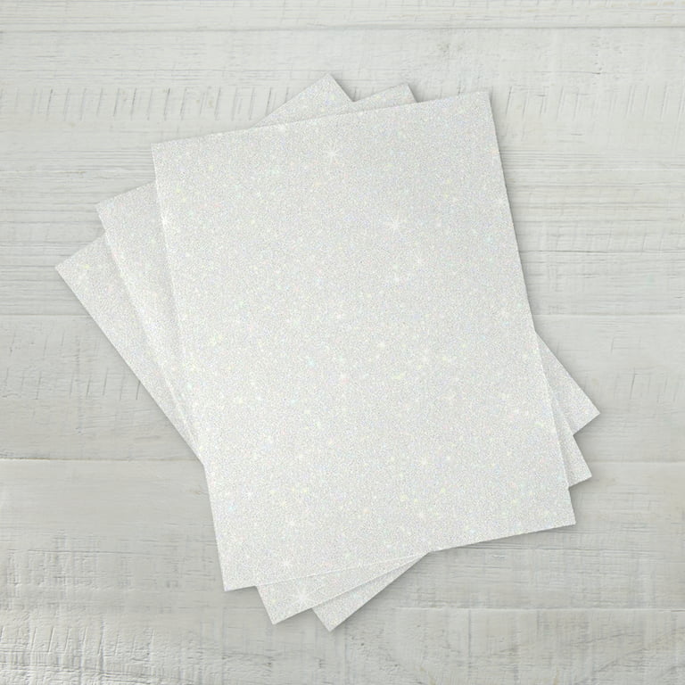 Pen+gear 8.5 x 11 White Glitter Card Stock Paper - 110 ct