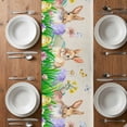 thumbnail image 6 of Easter Bunny Table Runner - 60 Inch Long, Kitchen Dining Table Runner Dresser Scarves, Spring Easter Eggs Floral Rustic Burlap Farmhouse Decor for Coffee Tables Wedding Party Banquet, 6 of 8