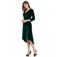 thumbnail image 3 of Oyang Women's Petite Plus Velvet Formal Holiday Party Gown Dress, 3 of 9